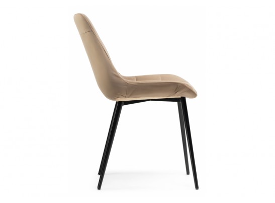 Стул на металлокаркасе Келми микровелюр светло-бежевый / черный глянец в Ростове-на-Дону