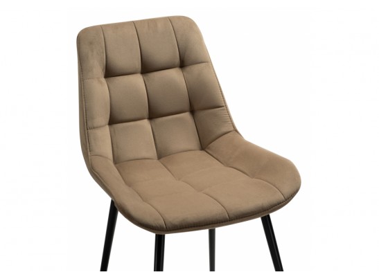 Стул на металлокаркасе Келми микровелюр светло-бежевый / черный глянец в Ростове-на-Дону