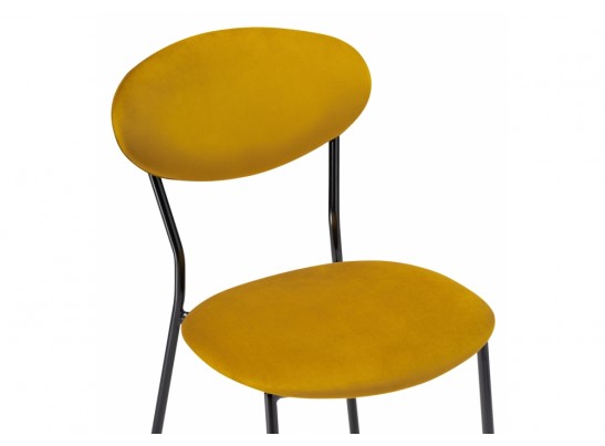 Стул на металлокаркасе Корсе желтый / черный глянец в Ростове-на-Дону