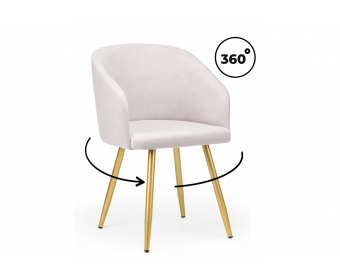 Стул на металлокаркасе Монер 360 светло-серый (glory 36) / золотой