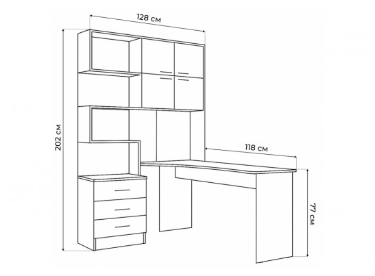 Компьютерный стол Эльброни правый шиншилла серая в Ростове-на-Дону