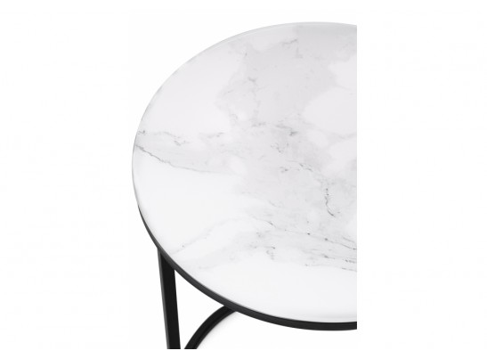 Журнальный столик Иберис 40х56 белый мрамор / черный