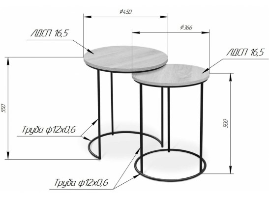 Журнальный столик SHT-CT7 дуб беленый / черный муар в Ростове-на-Дону