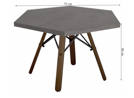 Журнальный столик SHT-S70/TT20 ЛДСП 70 бетон чикаго темно-серый / темный орех в Ростове-на-Дону