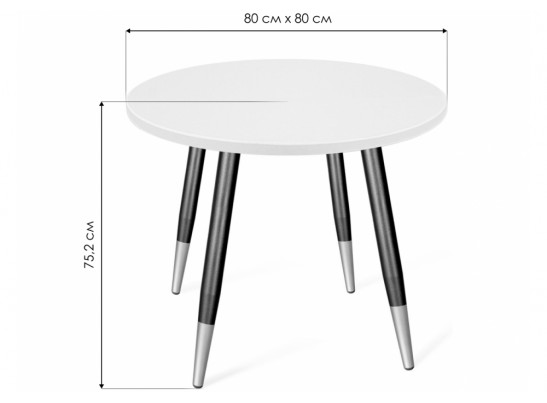 Деревянный стол SHT-TU14/МДФ 80 белоснежная шагрень / чёрный муар / золото в Ростове-на-Дону