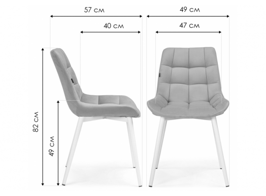 Стул на металлокаркасе Алст velutto 49 / белый в Ростове-на-Дону
