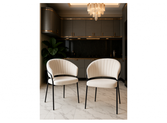 Стул на металлокаркасе Лео белый Brendy Milk 02 / черный