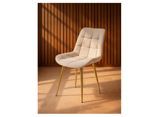 Стул на металлокаркасе Челси К бежевый (zd 210) / золотой в Ростове-на-Дону