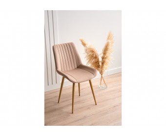 Стул на металлокаркасе Седа 360 бежевый (zd 210) / золотой