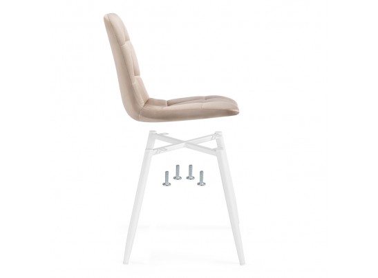 Стул на металлокаркасе Чилли К бежевый velutto 05 / белый в Ростове-на-Дону