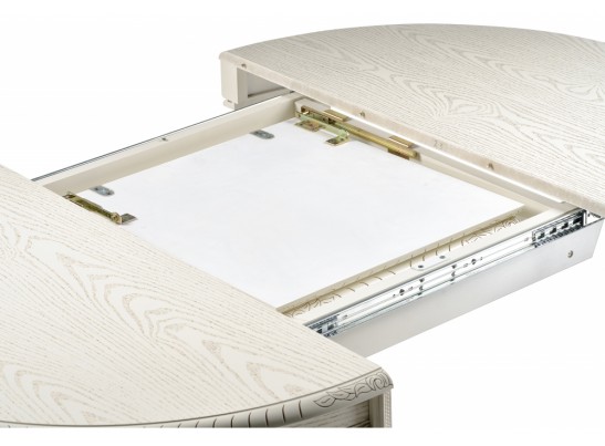 Деревянный стол Альфред 110(160)х110х80 слоновая кость с золотой патиной в Ростове-на-Дону