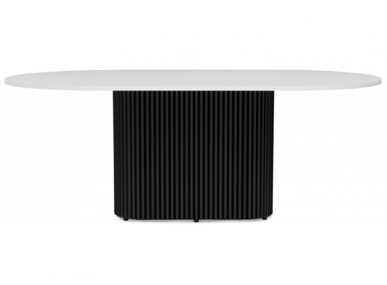 Деревянный стол Барон О 200 х 90 белая пленка шагрень / черный в Ростове-на-Дону