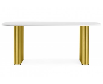 Деревянный стол Бавария B 160 х 90 белая пленка шагрень / золото