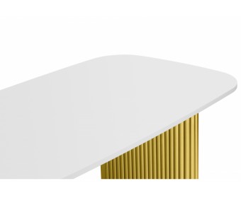 Деревянный стол Бавария B 160 х 90 белая пленка шагрень / золото