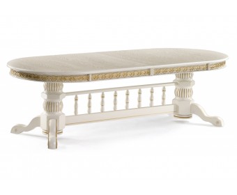 Деревянный стол Кассиль крем / золотая патина