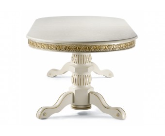 Деревянный стол Кассиль крем / золотая патина