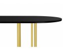 Деревянный стол Хьюго О 160 х 90 черная шагрень пленка / золотые ноги