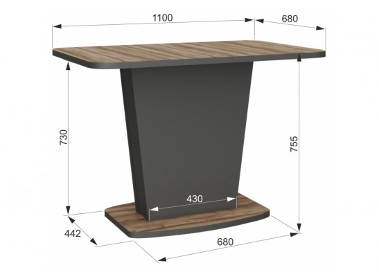 Деревянный стол Комфорт авелано / графит в Ростове-на-Дону