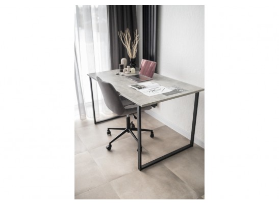 Деревянный стол Лиман 140 х 80 бетон светлый / черный матовый в Ростове-на-Дону