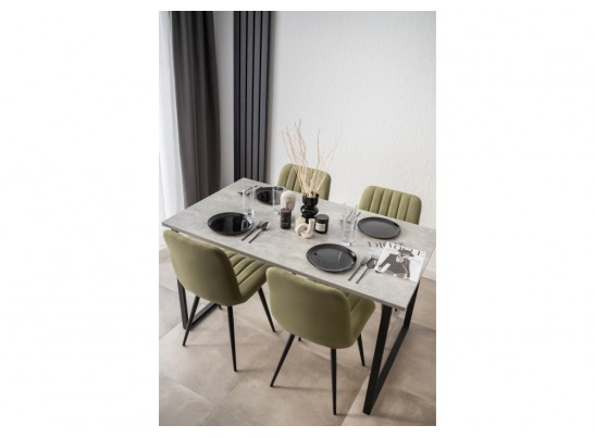 Деревянный стол Лиман 140 х 80 бетон светлый / черный матовый в Ростове-на-Дону