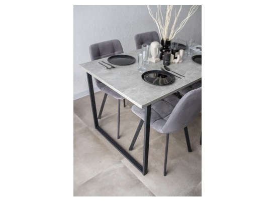 Деревянный стол Лиман 140 х 80 бетон светлый / черный матовый в Ростове-на-Дону