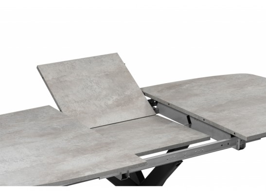 Деревянный стол Кортез 116(160)x77 раздвижной цемент / черный в Ростове-на-Дону