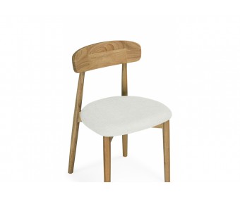 Деревянный стул Okava 1 бежевая рогожка / светлое дерево