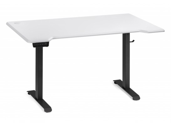 Компьютерный стол Маркос с механизмом подъема 140х80х75 белая шагрень / черный в Ростове-на-Дону