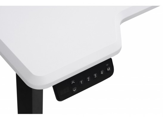 Компьютерный стол Маркос с механизмом подъема 140х80х75 белая шагрень / черный в Ростове-на-Дону