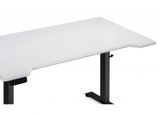 Компьютерный стол Маркос с механизмом подъема 140х80х75 белая шагрень / черный в Ростове-на-Дону