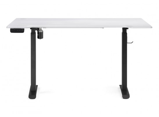 Компьютерный стол Маркос с механизмом подъема 140х80х75 белая шагрень / черный в Ростове-на-Дону