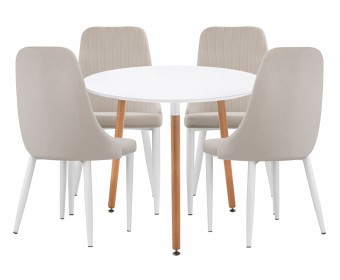 Обеденная группа Уин 80 white / beige