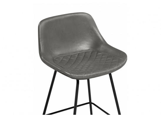 Полубарный стул Хара серая экокожа / черный глянец в Ростове-на-Дону