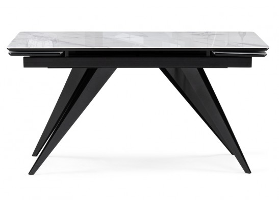 Стеклянный стол Дарвин 140(200)х80 белый мрамор / черный в Ростове-на-Дону