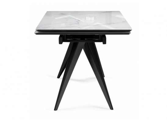 Стеклянный стол Дарвин 140(200)х80 белый мрамор / черный в Ростове-на-Дону