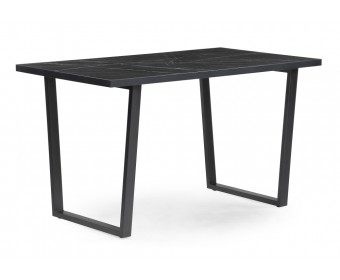 Стол Эльпатия 130х75х74 файерстоун / черный матовый
