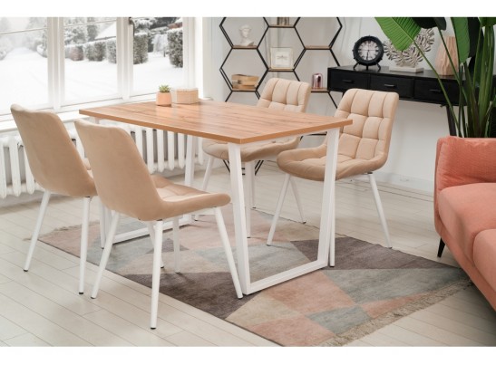 Стол Лота Лофт 120х74х75 25 мм дуб вотан / матовый белый в Ростове-на-Дону