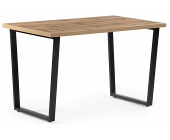 Стол Лота Лофт 120х74х75 25 мм дуб вотан / матовый черный