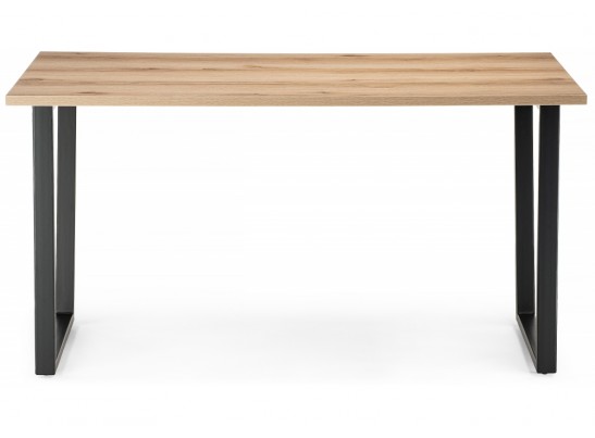 Стол Лота Лофт 140х80х75 25 мм черный матовый / дуб делано светлый в Ростове-на-Дону