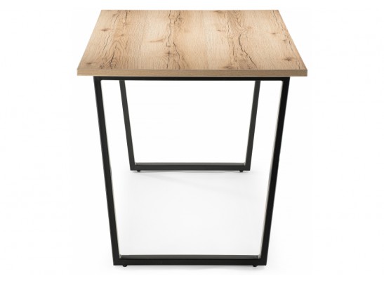 Стол Лота Лофт 140х80х75 25 мм черный матовый / дуб делано светлый в Ростове-на-Дону