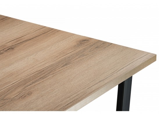 Стол Лота Лофт 140х80х75 25 мм черный матовый / дуб делано светлый в Ростове-на-Дону