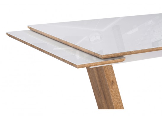 Стол на тумбе Конор 140(200)х80х73 белый / дуб вотан в Ростове-на-Дону