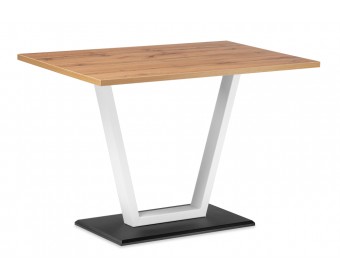 Стол на тумбе Мичиган Лофт 110х70х74 25 мм дуб вотан / белый матовый