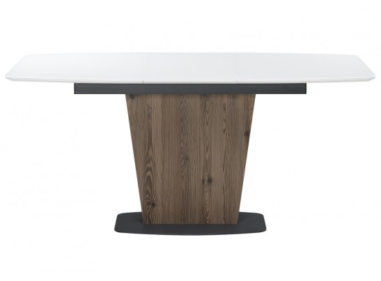 Стол на тумбе Теон 120 лиственница / белый / пластина серая в Ростове-на-Дону