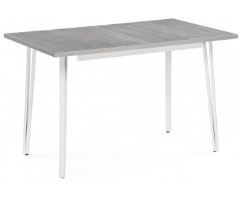 Стол раскладной Денвер Лофт 120(160)х75х75 25 мм бетон / матовый белый
