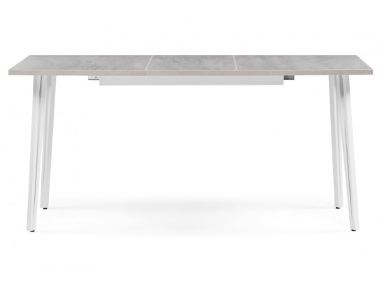 Стол раскладной Денвер Лофт 120(160)х75х75 25 мм бетон / матовый белый в Ростове-на-Дону