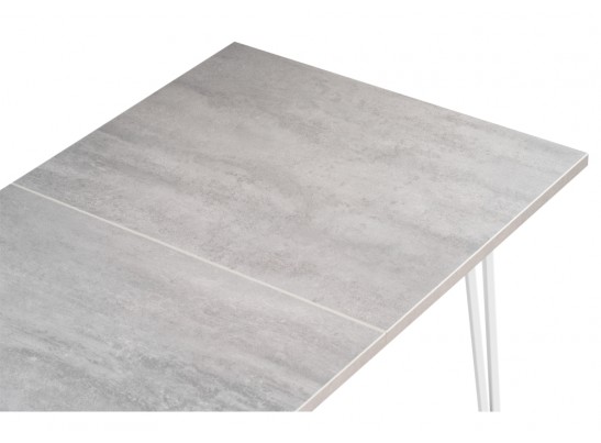 Стол раскладной Денвер Лофт 120(160)х75х75 25 мм бетон / матовый белый в Ростове-на-Дону
