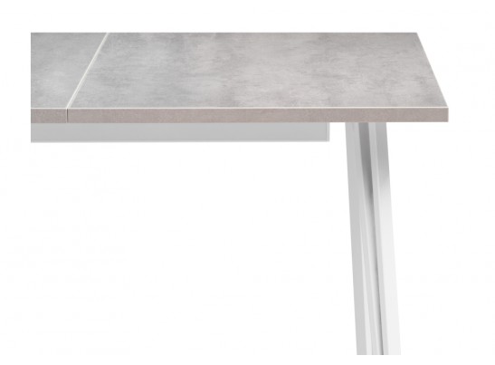 Стол раскладной Денвер Лофт 120(160)х75х75 25 мм бетон / матовый белый в Ростове-на-Дону