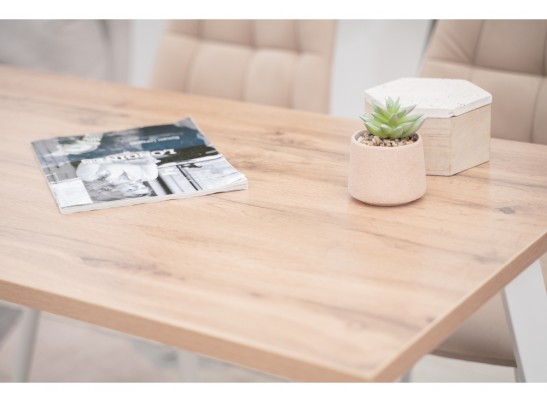 Стол Тринити Лофт 120х60х75 25 мм дуб делано светлый / матовый белый в Ростове-на-Дону