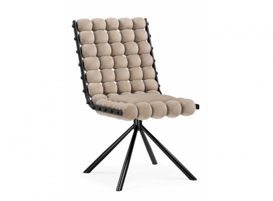 Стул на металлокаркасе Ball 1 бежевый / черный в Ростове-на-Дону